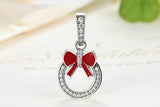 925 Sterling Silver Christmas Wreath Hanging Charm