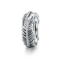 Plain Feather 925 Sterling Silver Bead Charm