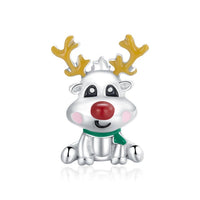 925 Sterling Silver Rudolph Christmas Bead Charm