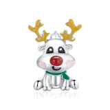 925 Sterling Silver Rudolph Christmas Bead Charm