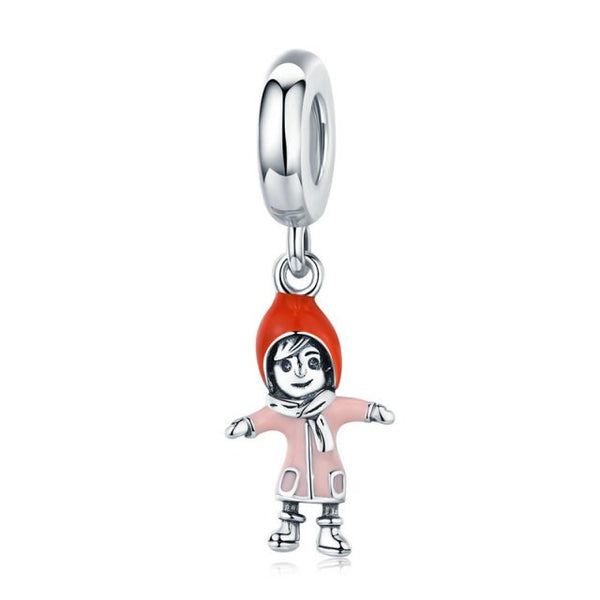 925 Sterling Silver Skating Girl Hanging Charm