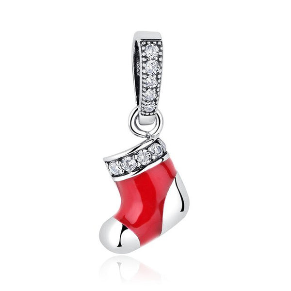 925 Sterling Silver Hanging Christmas Stocking Charm