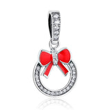 925 Sterling Silver Christmas Wreath Hanging Charm