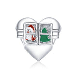 925 Sterling Silver Through The Window Heart Bead Charm