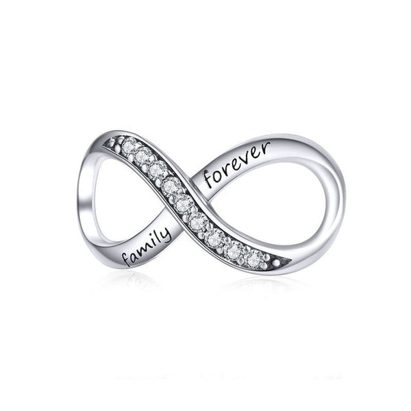 Forever Family Infinity 925 Sterling Silver Charm