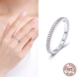 Full Pink Eternity 925 Sterling Silver Stackable Ring