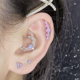 Opal38 Ear Tragus Helix Cartilage Surgical Steel Piercing Lace Effect