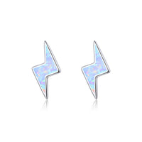 925 Sterling Silver Lightning Opal Stud Earrings