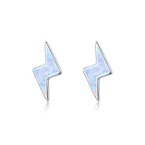 925 Sterling Silver Lightning Opal Stud Earrings