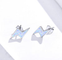 925 Sterling Silver Lightning Opal Stud Earrings