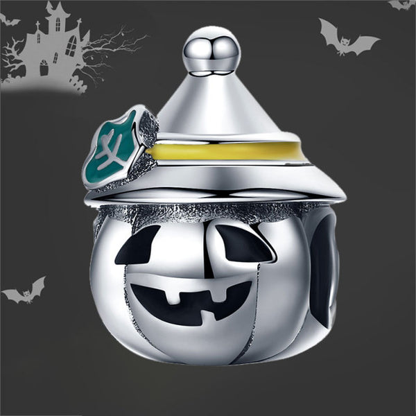 925 Sterling Silver Plain Pumpkin with Hat Charm