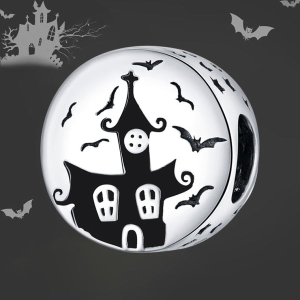 925 Sterling Silver Ghost Castle Bead Charm