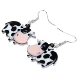 Acrylic Cute Cow Hanging Earrings