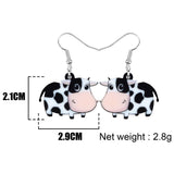 Acrylic Cute Cow Hanging Earrings