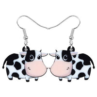 Acrylic Cute Cow Hanging Earrings