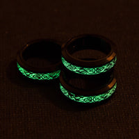 Stainless Steel Green Glow in The Dark Spinner Ring