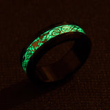 Stainless Steel Green Glow in The Dark Spinner Ring