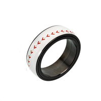 Stainless Steel Baseball Spinner Ring