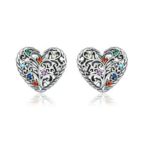 Tree of Life Jewelled 925 Sterling Silver Stud Earrings