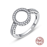 925 Sterling Silver Clear Circle Ring