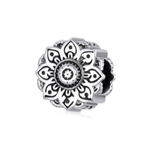 Plain Flower 925 Sterling Silver Bead Charm