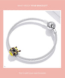 925 Sterling Silver Enamel Bee Donut Bead Charm