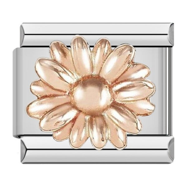 Rose Gold Big Daisy Italian Charm