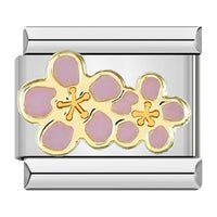 Double Pink Flower Italian Charm