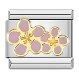 Double Pink Flower Italian Charm