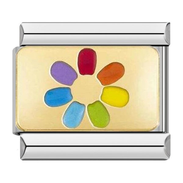 Rainbow Flower Italian Charm