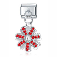 Red Crystal Hanging Flower Italian Charm