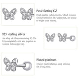 925 Sterling Silver Small CZ Stud Earrings - 6 Designs