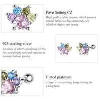 925 Sterling Silver Small CZ Stud Earrings - 6 Designs