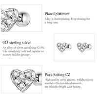 925 Sterling Silver Small CZ Stud Earrings - 6 Designs