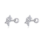 925 Sterling Silver Small CZ Stud Earrings - 6 Designs