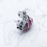 925 Sterling Silver Cute Westie Lobster Clasp Hanging Charm