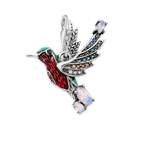 925 Sterling Silver Hummingbird Lobster Clasp Hanging Charm